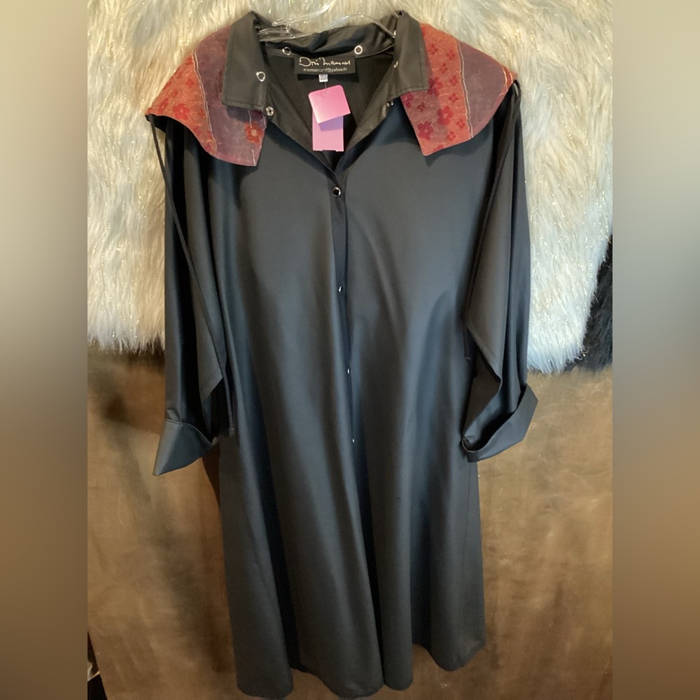 Snap Closure Jacket With Detached Collar that converts into a hood